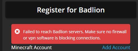 NET Framework 4. . Badlion failed to reach microsoft authentication server